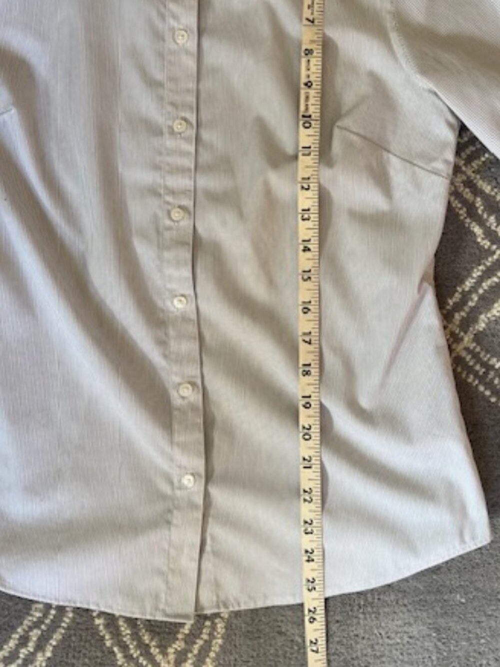 Banana Republic Tailored-Fit White/Grey Stripes Shirt Woman's Size 6 - Picture 8 of 9